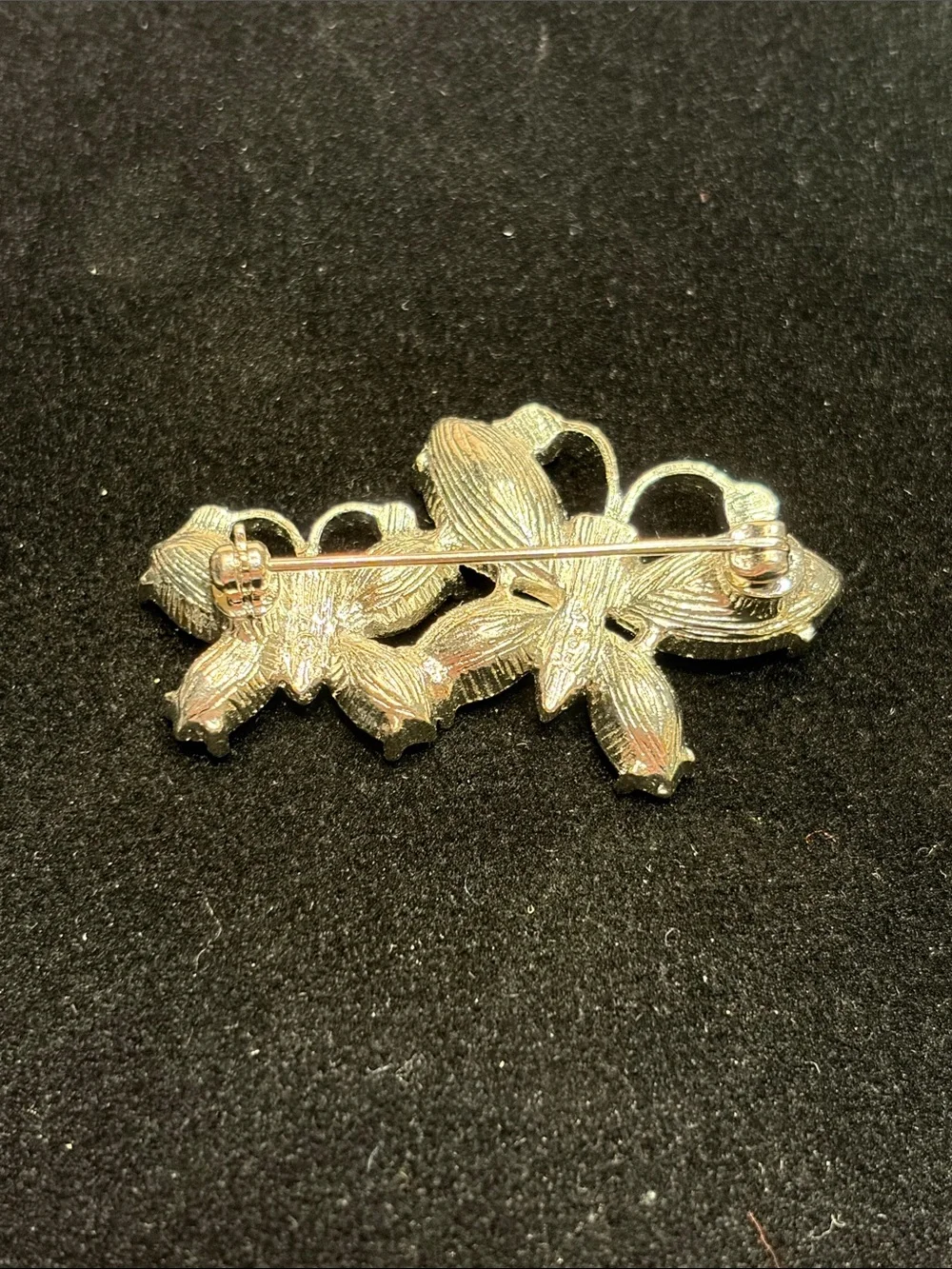 Vintage Avon rhinestone double butterfly brooch
